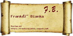 Frankó Bianka névjegykártya