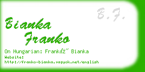 bianka franko business card